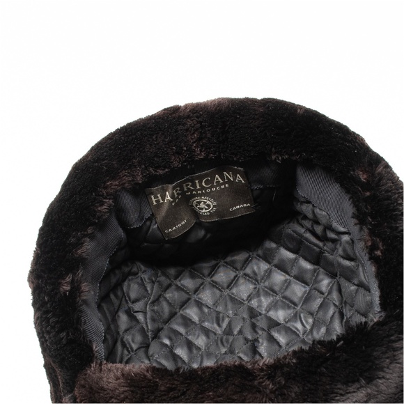 HARRICANA Par Mariouche Upcycled Sheared Beaver Vintage Chapka Hat Brown/Purple - Picture 7 of 8